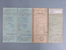 Four 'buff' motorcycle logbooks comprising 1949 Royal Enfield, 1959 Lambretta, 1964 Lambretta and