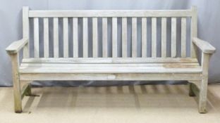 A teak garden bench, L163 H95cm