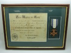 German WWI Bavarian Military Merit Cross medal, framed with certificate