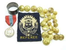 Imperial Service Medal named to Thomas Ball together with Royal Navy buttons etc