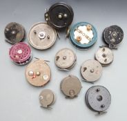 Thirteen centrepin/fly fishing reels including Steelite, Maxima, Rapidex, Avon Royal Supreme,