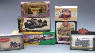 Seven Corgi diecast model vehicles and vehicle sets including The Showmans Range Leyland Dodgem