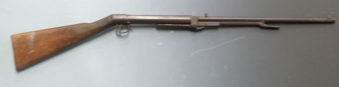BSA Improved Model D .177 tap action under lever air rifle with chequered grip and adjustable