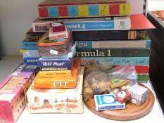 Twenty-two vintage board and other games including Jenga, Solitaire, Connect 4, Waddingtons