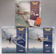Three Corgi The Aviation Archive 1:72 scale diecast model aeroplanes Battle of Britain limited