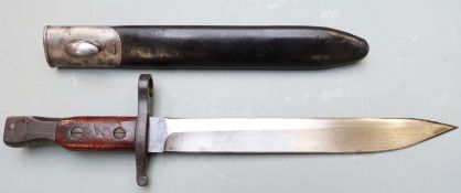 Canadian M1910 pattern knife bayonet for the Ross rifle with clear stamps to pommel and 25cm hatched