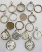 A quantity of railway interest and other pocket watch parts to include Selex, Lemania Nero