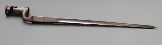 British 1842 pattern socket bayonet with some clear stamps to 44cm blade