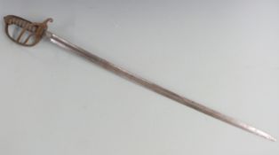 British 1845/54 pattern officer's sword by Silver & Co of London with Royal Artillery cypher to 81cm