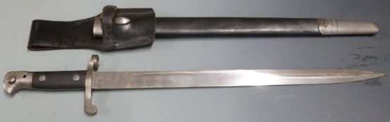 British 1887 pattern Martini Henry sword bayonet Mk3, clear stamps to ricasso and pommel, with