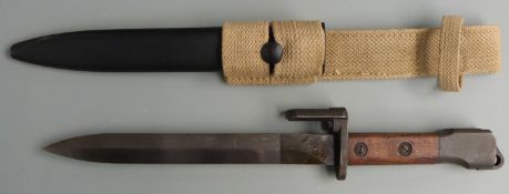 British trials X2E1 bayonet with flash hider prongs forward of muzzle ring and 20cm double edged