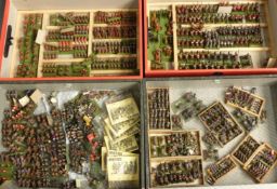 A very large collection of 15mm scale hand painted white metal war gaming soldiers.