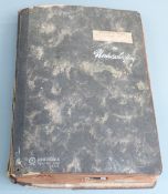 German Third Reich Nazi album containing cloth arm bands/insignia for Army, Air Force and Merchant