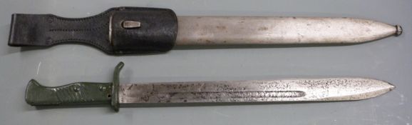 German 88/98 pattern Ersatz all steel version of the 98/05 'butcher' bayonet, with grooved hilt,