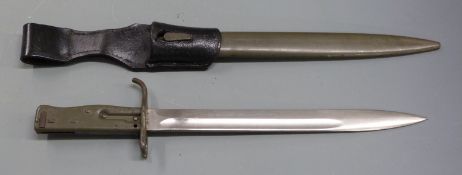 German 88/98 pattern Ersatz all steel knife bayonet with pressed steel hilt and upswept quillon,