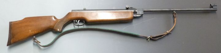 Weihrauch HW35 .22 air rifle with chequered semi-pistol grip, raised cheek piece to the stock,