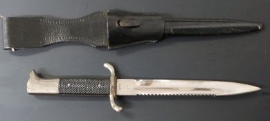 German Fireman's short pattern dress bayonet with blank pommel, S shaped quillon, ER&S makers's