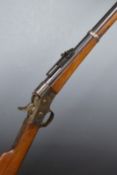 Danish 11,15x60R 1867 model rolling block rifle with tang marked 'Kjobenhavns Toihuus', pop-up