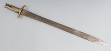 British 1848 pattern Brunswick sword bayonet with brass hilt and cross guard and 56cm part