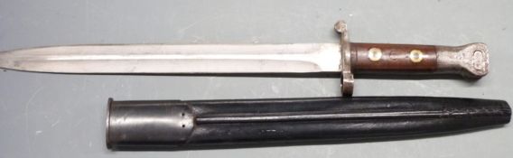 British 1903 pattern sword bayonet, no stamps, 30cm blade with scabbard