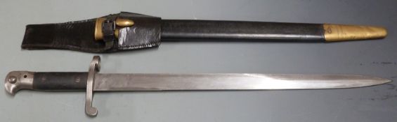 British 1887 pattern Martini Henry sword bayonet Mk3, with clear stamps to ricasso, 46cm