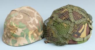 American style helmet named to SSgt G Bacon, with camouflage cover and liner together with a British