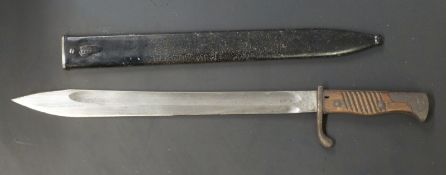 German 1898/05 pattern bayonet later type with muzzle ring trimmed and flashguard, clear stamps,