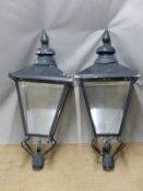 Pair of Victorian style electric street lamps, H115cm