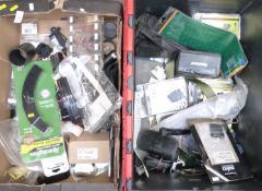 A large collection of gun and shooting parts and accessories including air rifle sound moderators,