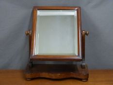 19thC mahogany bevelled glass dressing table mirror, W45 H54