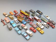 Thirty-five Corgi Toys diecast model vehicles including Simon Snorkel, Volkswagen African Safari,