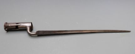 British musket socket bayonet with Indian spring, late 18thC with East India Company quartered heart