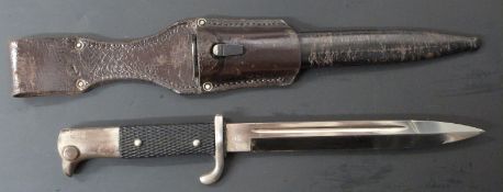 German KS98 pattern bayonet with Horster maker's mark to ricasso, 20cm fullered blade, scabbard