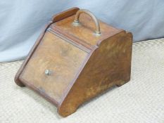 19thC walnut coal scuttle, W34cm
