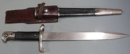 British 1887 pattern Martini Henry sword bayonet Mk3, Wilkinson stamp to ricasso, with shortened