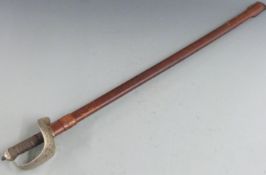 British Army 1897 pattern officer's sword with George V cypher to 80cm blade and leather scabbard