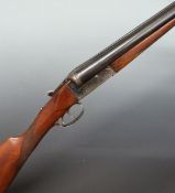 Seguro Spanish 12 bore side by side shotgun with engraved locks, trigger guard, underside and top