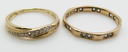 Two 9ct gold rings, 2.8g