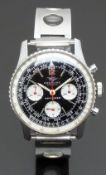 Breitling Navitimer gentleman's chronograph wristwatch ref. 806 with black dial, silver subdials,