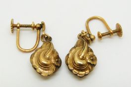 A pair of Victorian earrings in the form of a stylised knot