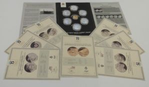 Set of Battle of Britain proof coins including 9ct gold Supermarine Spitfire coin
