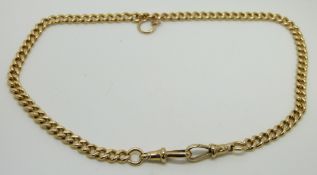 An 18ct gold double Albert/fob chain, 32.7g