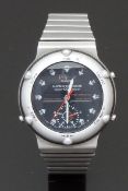 Pulsar alarm chronograph gentleman's wristwatch ref. V600-6010 with inset milliseconds dial,