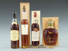 Four bottles of Armagnac comprising Christian Faure Grand Armagnac 1953, 700ml, 40%, Jean Cavé XO