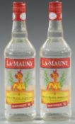 Two bottles of La Mauny white Martinique rum, 700ml, 50% vol.