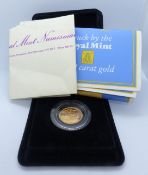 Elizabeth II 1979 proof gold full sovereign, cased