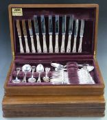 Two Viners six place setting canteens of Burgundy pattern silver plated cutlery