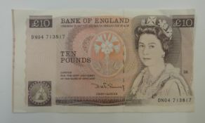 A misprinted/mis-cut £10 note