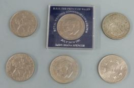 George VI 1937 Coronation crown together with a quantity of modern commemorative crowns including