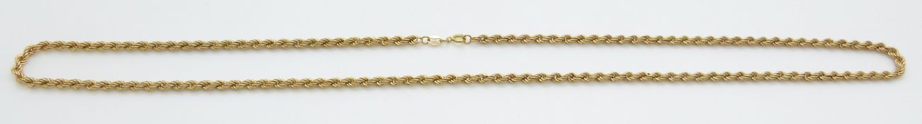 A 9ct gold rope twist necklace, 6.2g